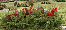 Floral tributes, wreaths and markers
